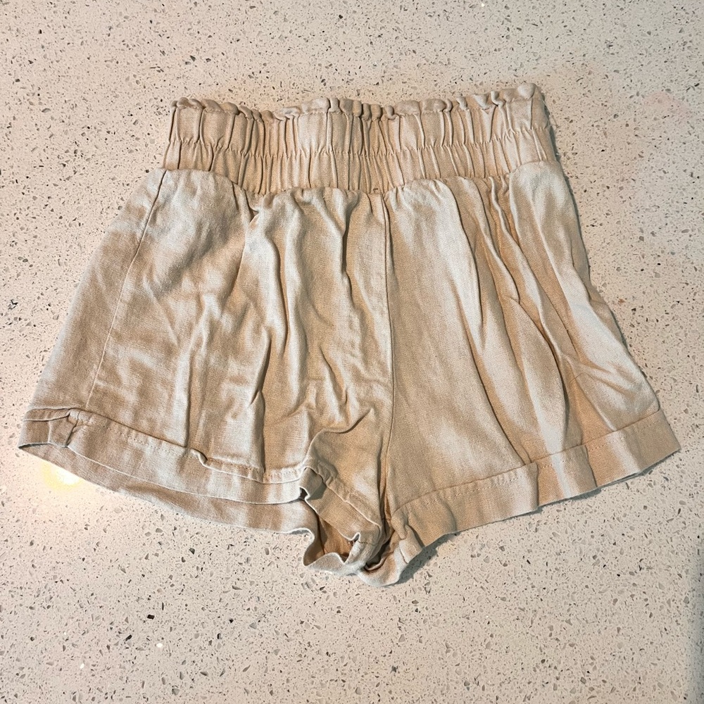 Khaki shorts. Size XS. Stretch waist band.